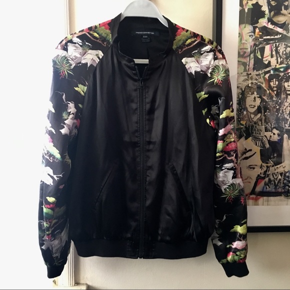 FRENCH CONNECTION- Silk Bomber Jacket 8 - Picture 2 of 8